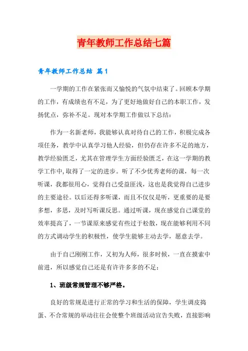 青年教师工作总结七篇
