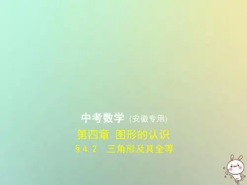 [精品课件](安徽专用)2019年中考数学复习 第四章 图形的认识 4.2 三角形及其全等(试卷部分)课件