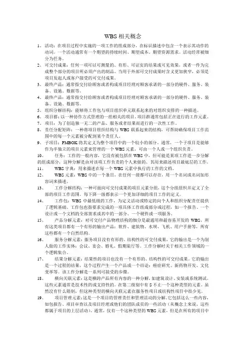 WBS相关概念