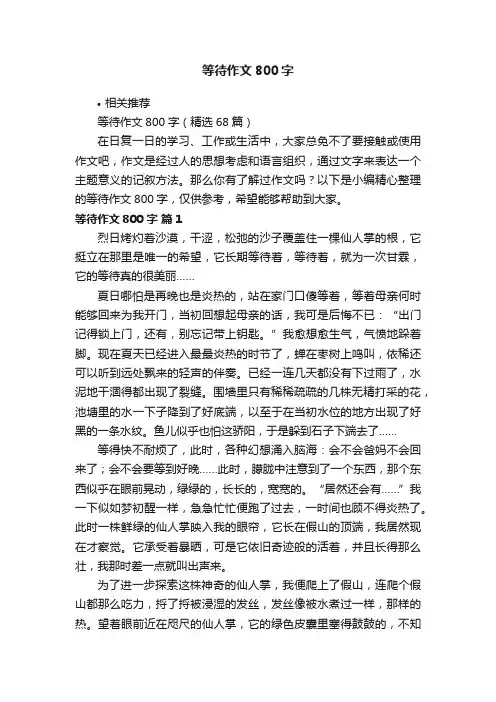 等待作文800字
