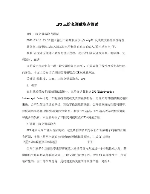 IP3三阶交调截取点测试