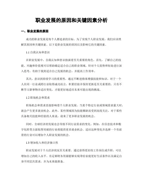 职业发展的原因和关键因素分析