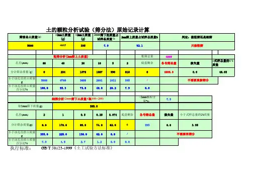 土的颗粒分析曲线图