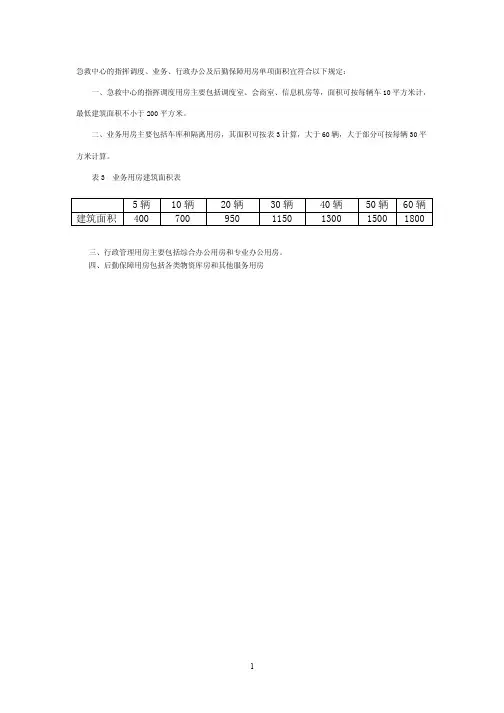急救中心建设标准