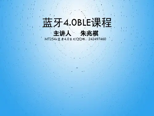 蓝牙4.0技术公开课PPT_朱兆祺_第1章
