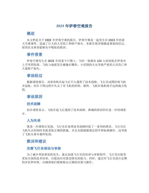 2023年伊春空难报告