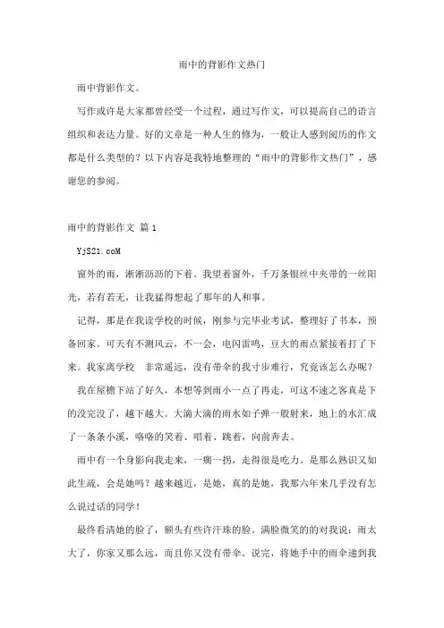 雨中的背影作文