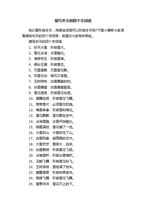 描写冬天的四个字词语