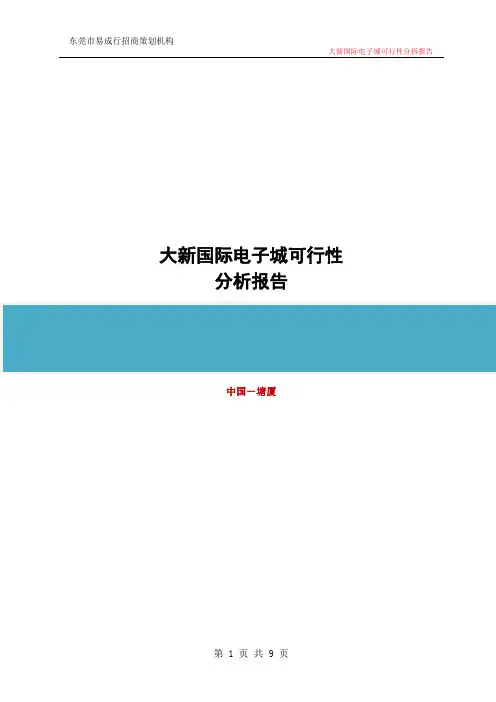 国际电子城分析报告资料