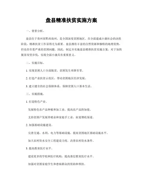 盘县精准扶贫实施方案