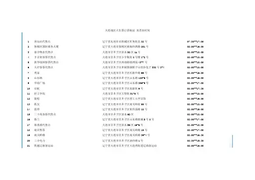 大连地区火车票订票点地址