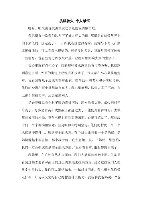 抗洪救灾 个人感悟