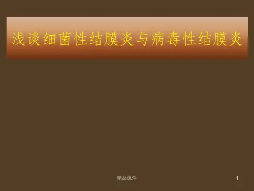 细菌性结膜炎与病毒性结膜炎的临床表现及治疗ppt课件