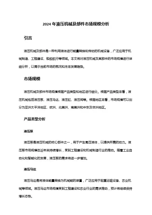 2024年液压机械及部件市场规模分析