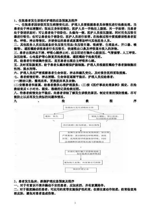 临床护理的应急预案及程序