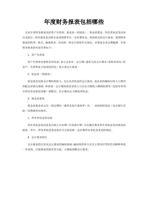 全年财务报表