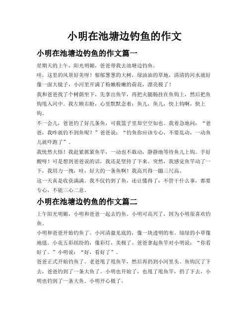 小明在池塘边钓鱼的作文