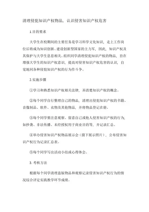 调查报告：清理侵犯知识产权物品,认识侵害知识产权危害