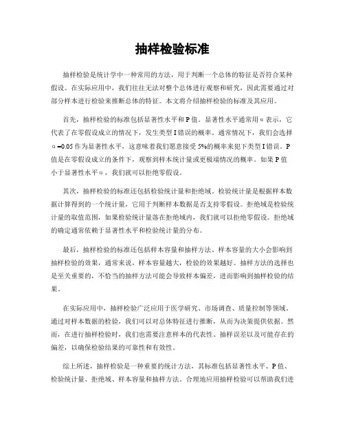 抽样检验标准