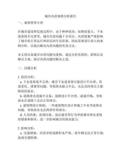 城市内涝案例分析报告