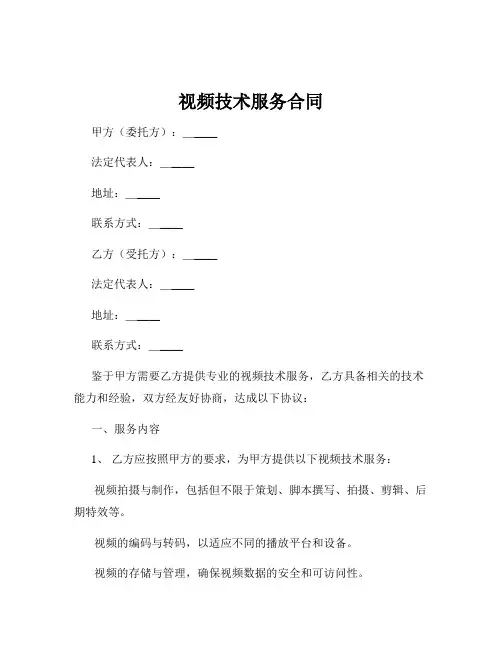 视频技术服务合同