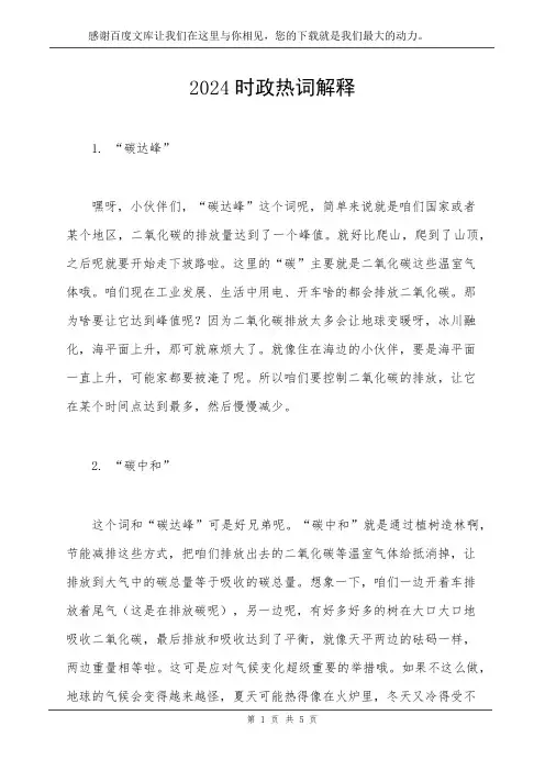 2024时政热词解释