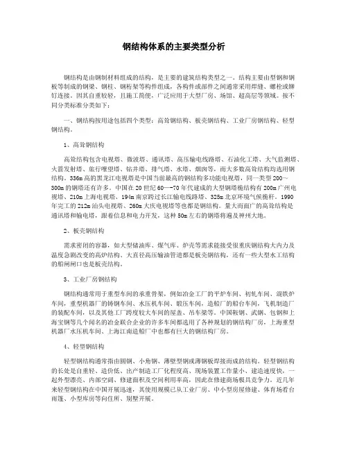 钢结构体系的主要类型分析