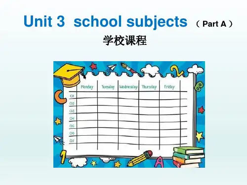 译林版四年级下册英语课件-Unit 3 School Subjects PartA 闽教版