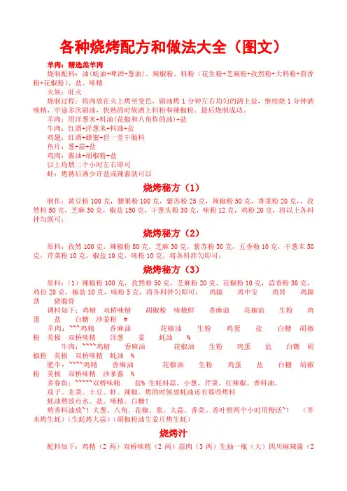 各种烧烤配方和做法图文