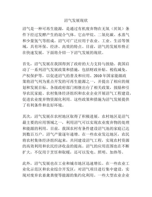 沼气发展现状