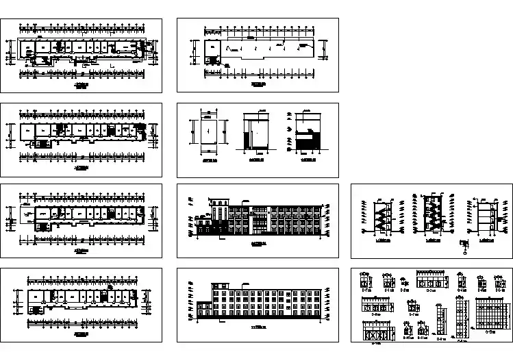某地框架结构宿舍楼全套建筑设计施工图
