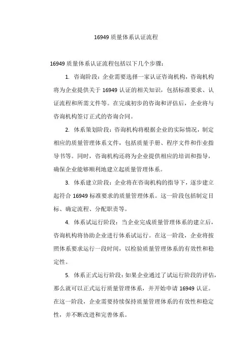 16949质量体系认证流程