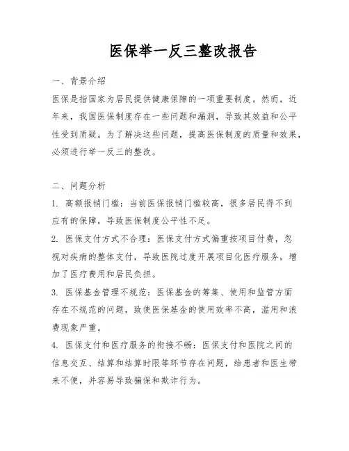 医保举一反三整改报告