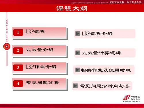 易飞LRP计算逻辑九大量及常见问题解答