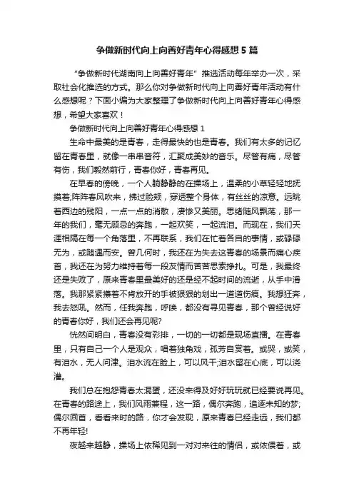 争做新时代向上向善好青年心得感想5篇