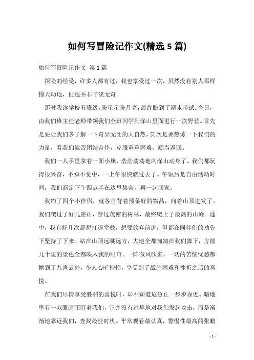 如何写冒险记作文(精选5篇)