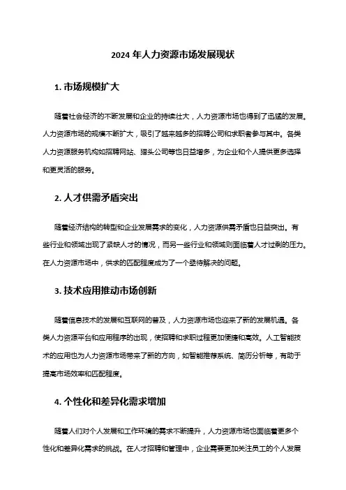 2024年人力资源市场发展现状
