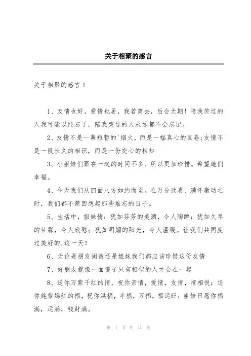 关于相聚的感言