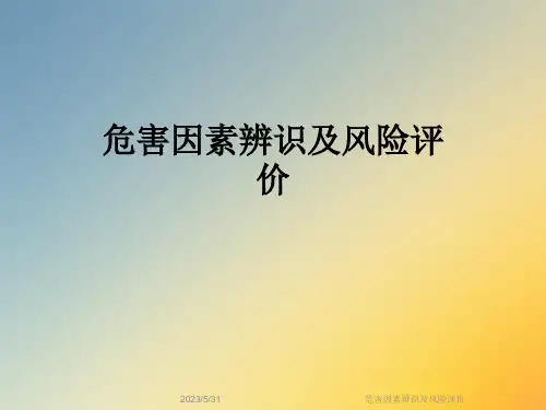 危害因素辨识及风险评价