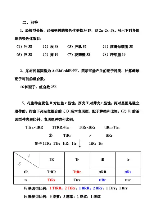2010年林木遗传育种学习题(答案)