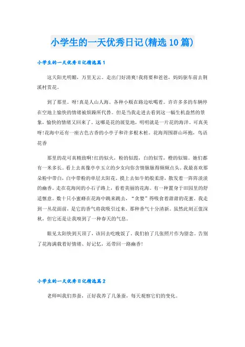 小学生的一天优秀日记(精选10篇)
