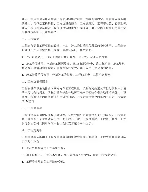 建设工程合同费