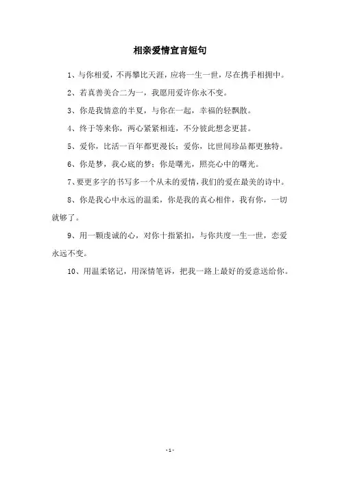 相亲爱情宣言短句