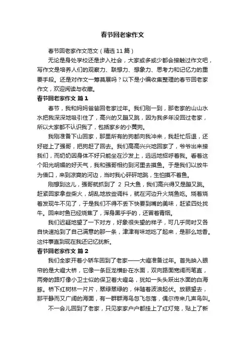 春节回老家作文范文（精选11篇）