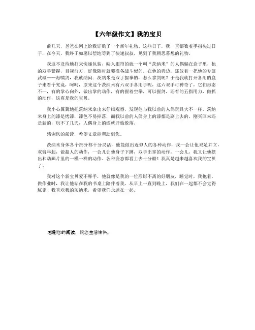 【六年级作文】我的宝贝