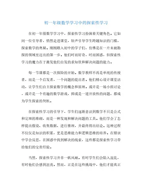 初一年级数学学习中的探索性学习