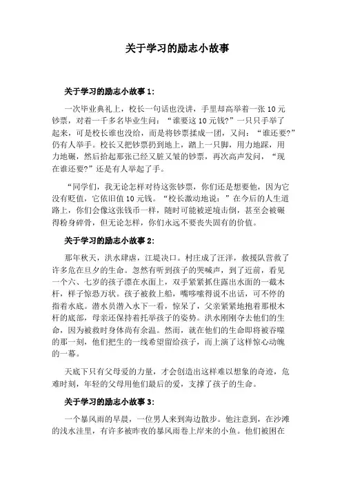 关于学习的励志小故事