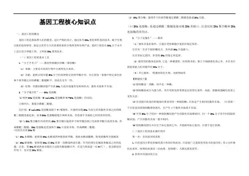 高中生物基因工程核心知识点
