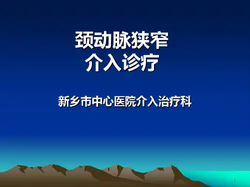 颈动脉狭窄支架介入治疗PPT参考幻灯片