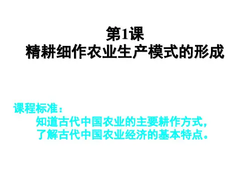 精耕细作农业生产模式的形成